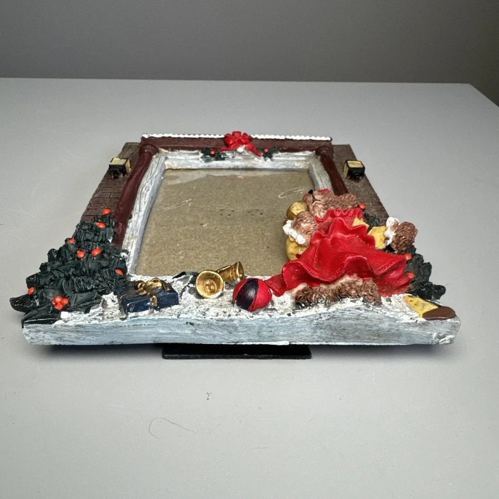 Vtg Christmas Resin 3D Picture Frame Mama Bear Gift Photo 3.5x5 Plastic Cover